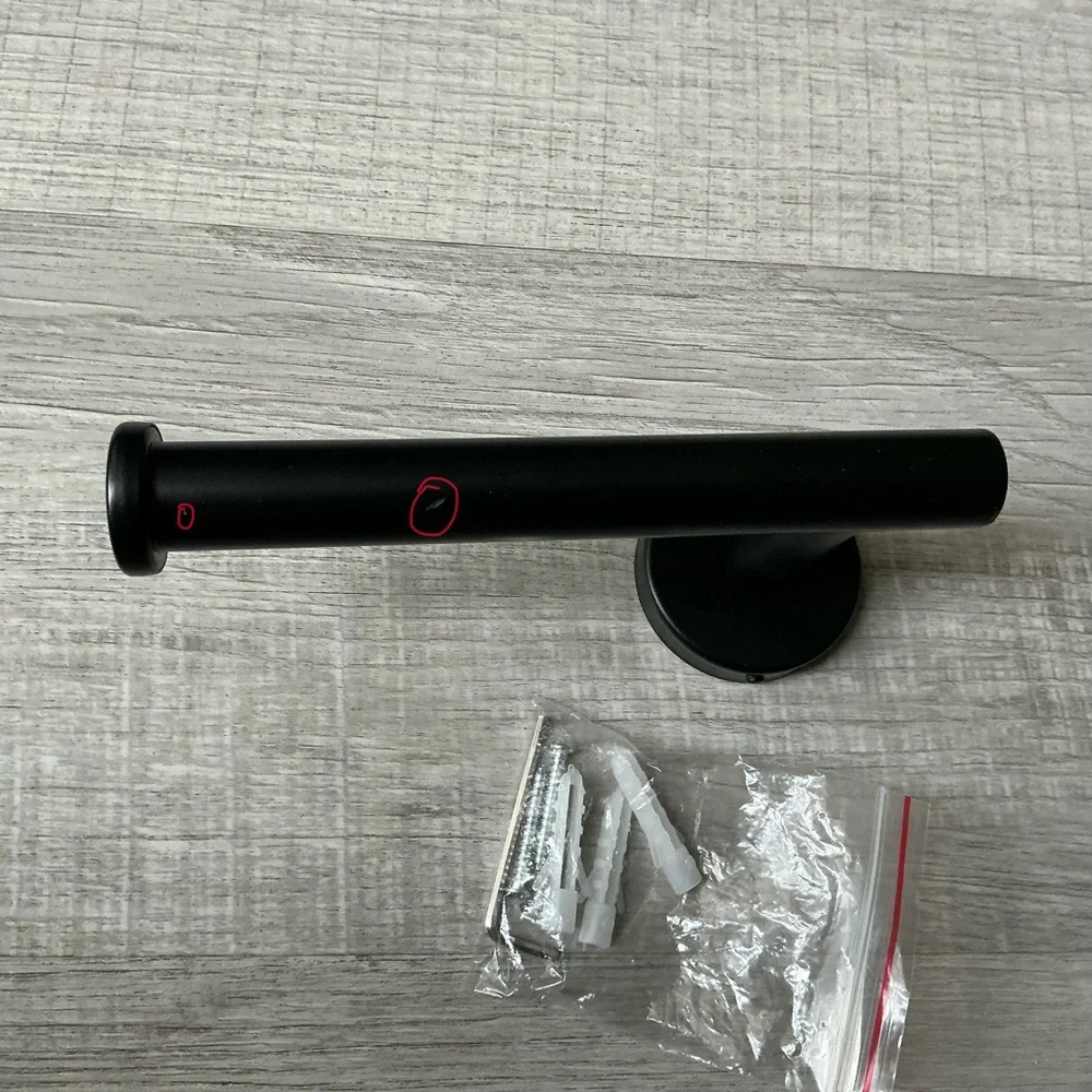 Matte Black Stainless Steel Wall-Mounted Toilet Paper Holder